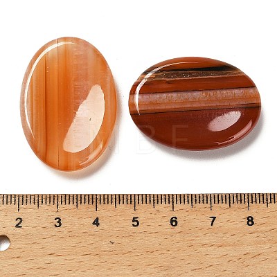 Oval Natural Red Banded Agate Worry Stone G-H073-06C-1