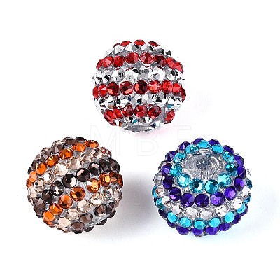 Acrylic with Resin Rhinestone Beads OACR-T030-21M-1
