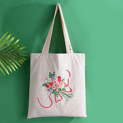 DIY Canvas Bag 3D Embroidery Kits SENE-PW0009-14A-1