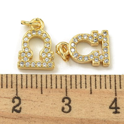 Rack Plating Brass Micro Pave Cubic Zirconia Pendants KK-K386-02C-G-1