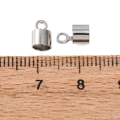 304 Stainless Steel Fold Over Crimp Cord Ends STAS-P434-05F-P-1