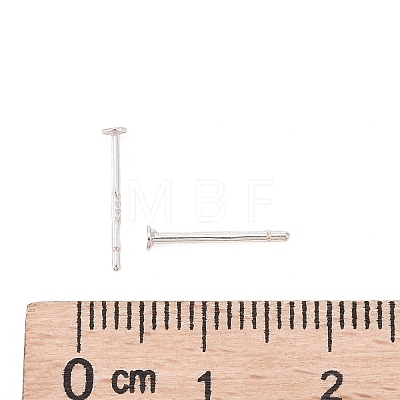 925 Sterling Silver Flat Pad  Stud Earring Findings STER-K167-045A-S-1