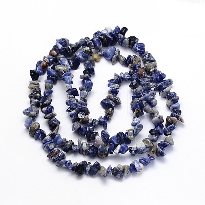 Natural Sodalite Chips Beads Strands G-O049-A-08-1