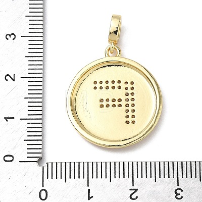 Brass Micro Pave Clear Cubic Zirconia Pendants KK-L253-17G-F-1