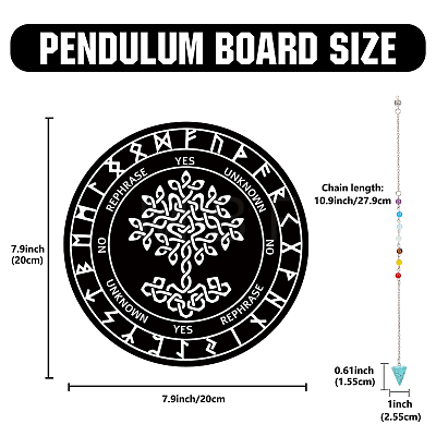 1Pc Chakra Gemstones Dowsing Pendulum Pendants FIND-CN0001-15F-1