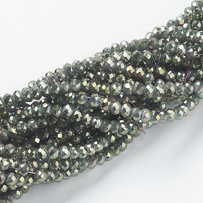 Electroplate Glass Beads Strands GLAA-F078-FR02-1