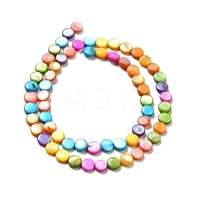 Dyed Natural Freshwater Shell Beads Strands SHEL-G014-01-1
