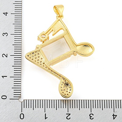 Rack Plating Brass Micro Pave Clear Cubic Zirconia Pendants ZIRC-L100-157G-01-1