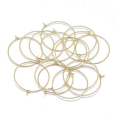 Brass Hoop Earrings KK-T032-015G-1