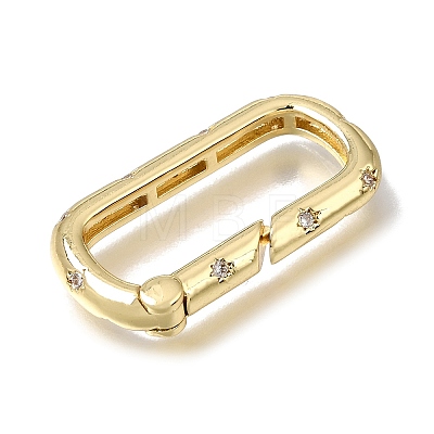 Brass Micro Pave Clear Cubic Zirconia Clasps KK-CBAEEA8-04G-1