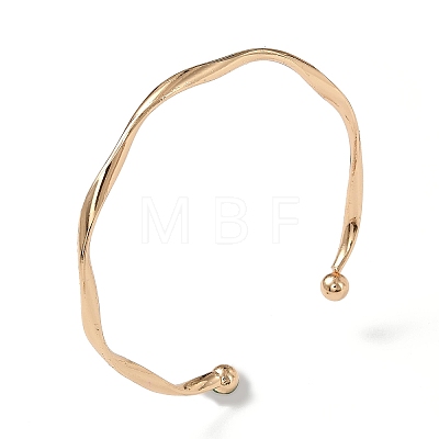 Wave Alloy Cuff Bangles BJEW-L701-04G-1