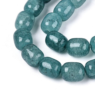 Baking Paint Crackle Glass Beads Strands DGLA-N019-01B-10-1