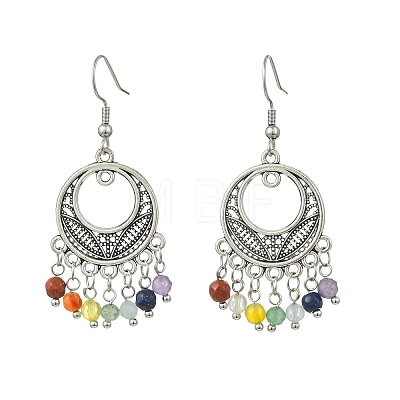 Gemstone Tassel Chandelier Earrings EJEW-JE07176-1
