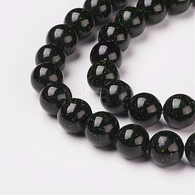 Synthetic Green Goldstone Beads Strands G-D169-02-6mm-1