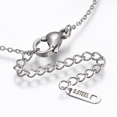 304 Stainless Steel Pendant Necklaces NJEW-P240-03-1