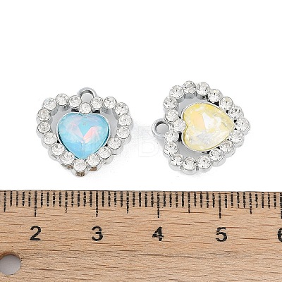 UV Plating Alloy with Mixed Color Glass Rhinestone Pendants FIND-M018-37P-1