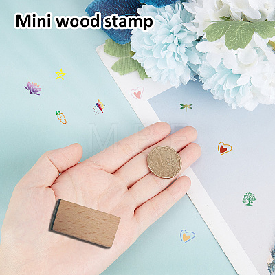 Square Wooden Stamps DIY-WH0546-008-1