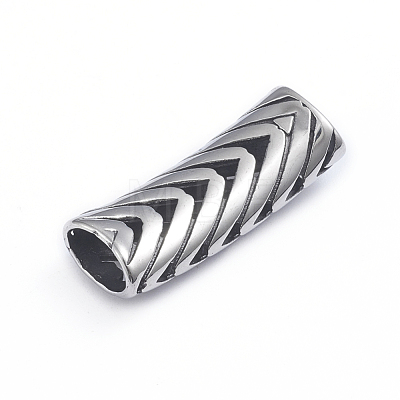 Hollow Retro 304 Stainless Steel Slide Charms/Slider Beads X-STAS-L243-021AS-1