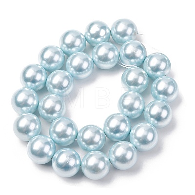 Electroplated Shell Pearl Beads Strands BSHE-G041-16mm-03-1