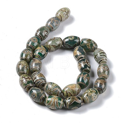 Tibetan Style dZi Beads Strands TDZI-E005-01L-1
