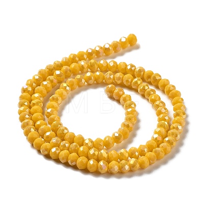 Electroplate Opaque Solid Color Crystal Glass Rondelle Beads Strands EGLA-F049A-01AB-1