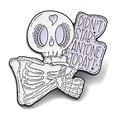 Halloween Skull Enamel Pin JEWB-E023-07EB-02-1