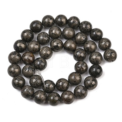 Natural Pyrite Beads Strands G-P303-01-8mm-16-1