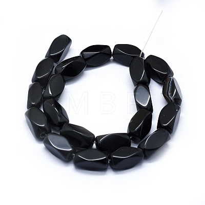 Natural Black Agate Beads Strands G-I245-28B-1