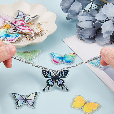 DIY 3D Butterfly Dangle Earring Making Kit DIY-SC0020-03-1