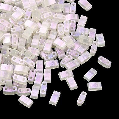 Glass 2-Hole Baking Paint Glass Seed Beads GLAA-G130-01D-1