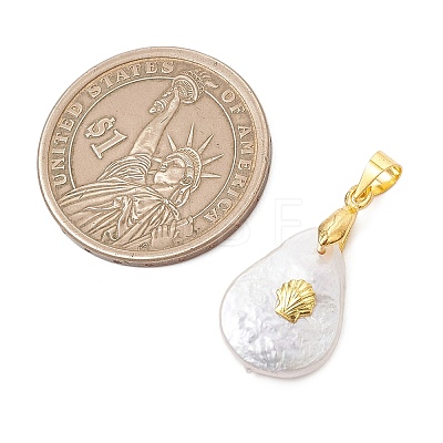 Natural Baroque Keshi Pearl Pendants PALLOY-JF05017-1