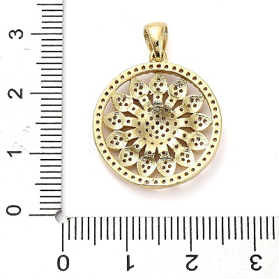 Brass Micro Pave Cubic Zirconia Pendants KK-L229-072G-1