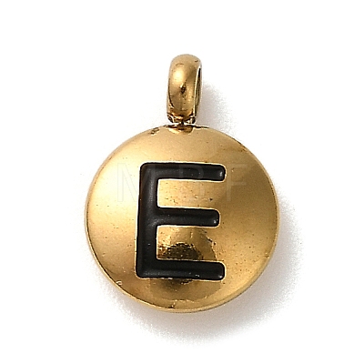 304 Stainless Steel Black Enamel Charms STAS-R009-01G-E-1