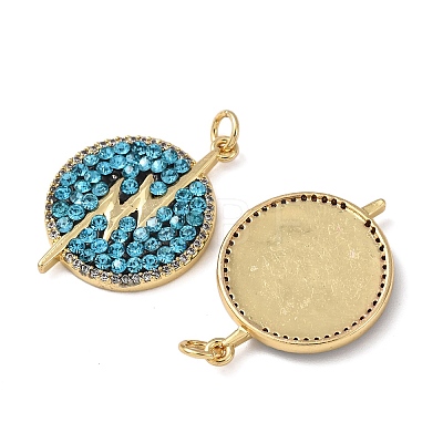 Brass Rhinestone Pendants KK-C143-26G-1