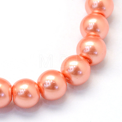 Baking Painted Pearlized Glass Pearl Round Bead Strands X-HY-Q003-6mm-77-1