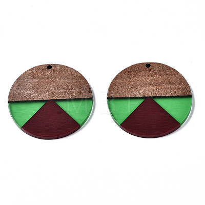 Resin & Walnut Wood Pendants RESI-S389-070A-B01-1