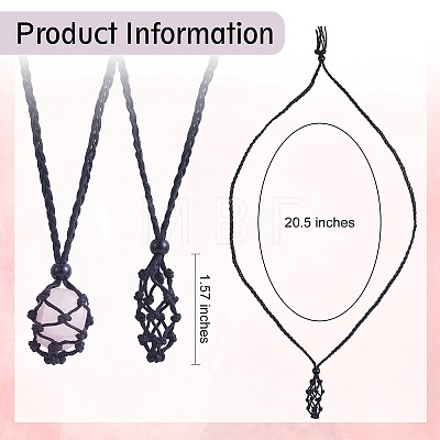 Adjustable Braided Nylon Cord Macrame Pouch Necklace Making AJEW-SW00015-01-1