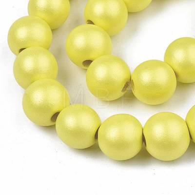 Painted Natural Wood Beads Strands WOOD-S053-58J-1