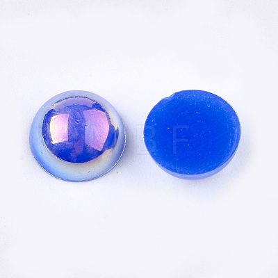 ABS Plastic Imitation Pearl Cabochons OACR-S025-8mm-01-1