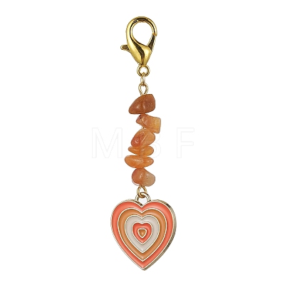 Heart Alloy Enamel Pendant Decoration HJEW-JM01462-1