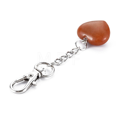 Natural Red Aventurine Keychain G-S299-133H-1