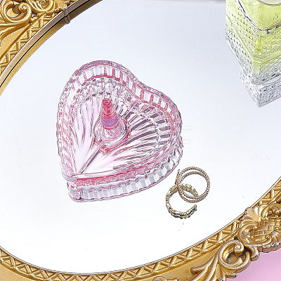 Heart-Shaped Glass Ring Holder AJEW-WH0643-265B-1