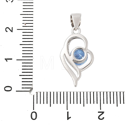 Pure Silver Cubic Zirconia Pendants STER-S008-03B-P-1