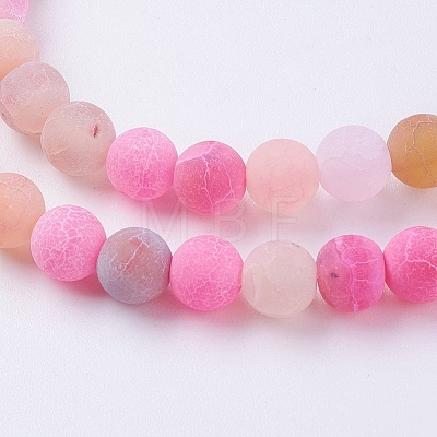Natural Weathered Agate Beads Strands G-G589-6mm-01-1
