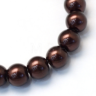 Baking Painted Pearlized Glass Pearl Round Bead Strands X-HY-Q330-8mm-40-1