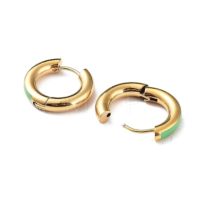 Real 18K Gold Plated 304 Stainless Steel Hoop Earrings UA1409-3-1