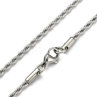 Tarnish Resistant 304 Stainless Steel Necklaces Unisex Rope Chain Necklaces NJEW-507L-10D-1