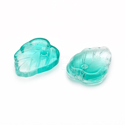 Two-Tone Transparent Glass Charms X-GLAA-H016-15-1