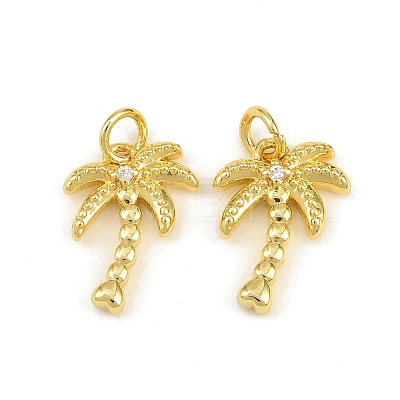 Brass Micro Pave Clear Cubic Zirconia Charms KK-CBA6A75-38G-1