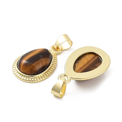 Natural Tiger Eye Pendants G-M405-05G-04-1